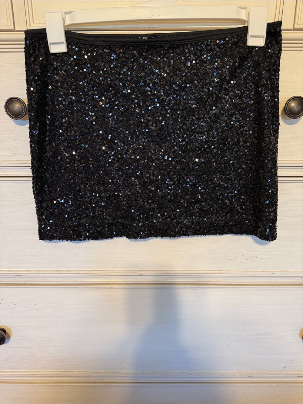 Express Black Sequin Mini Skirt